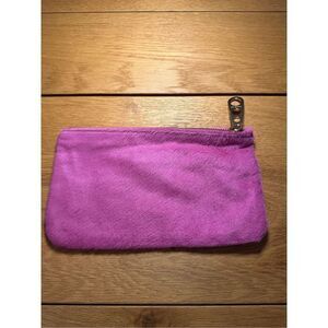 Paule Ka purple pink animal hair clutch